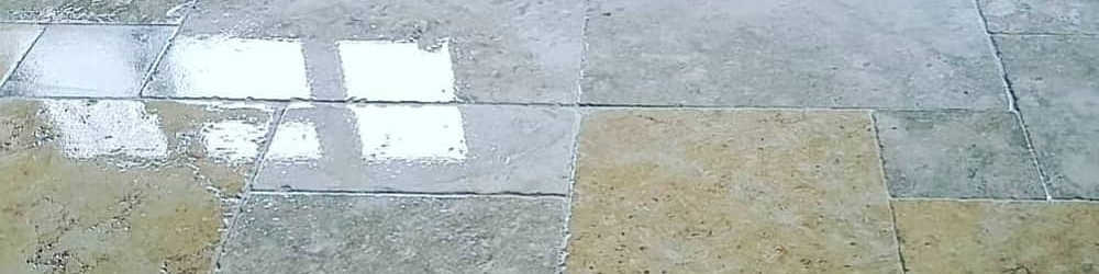 A nicely polished stone flagged floor